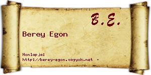 Berey Egon névjegykártya